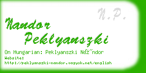 nandor peklyanszki business card